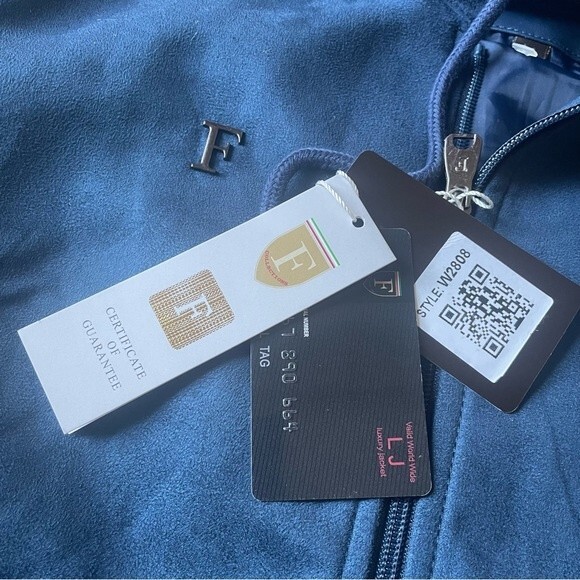 F Collections Leggi Tutto Women’s Jacket&Coat With Hood Blue Velvet Leather(M) - Picture 12 of 13